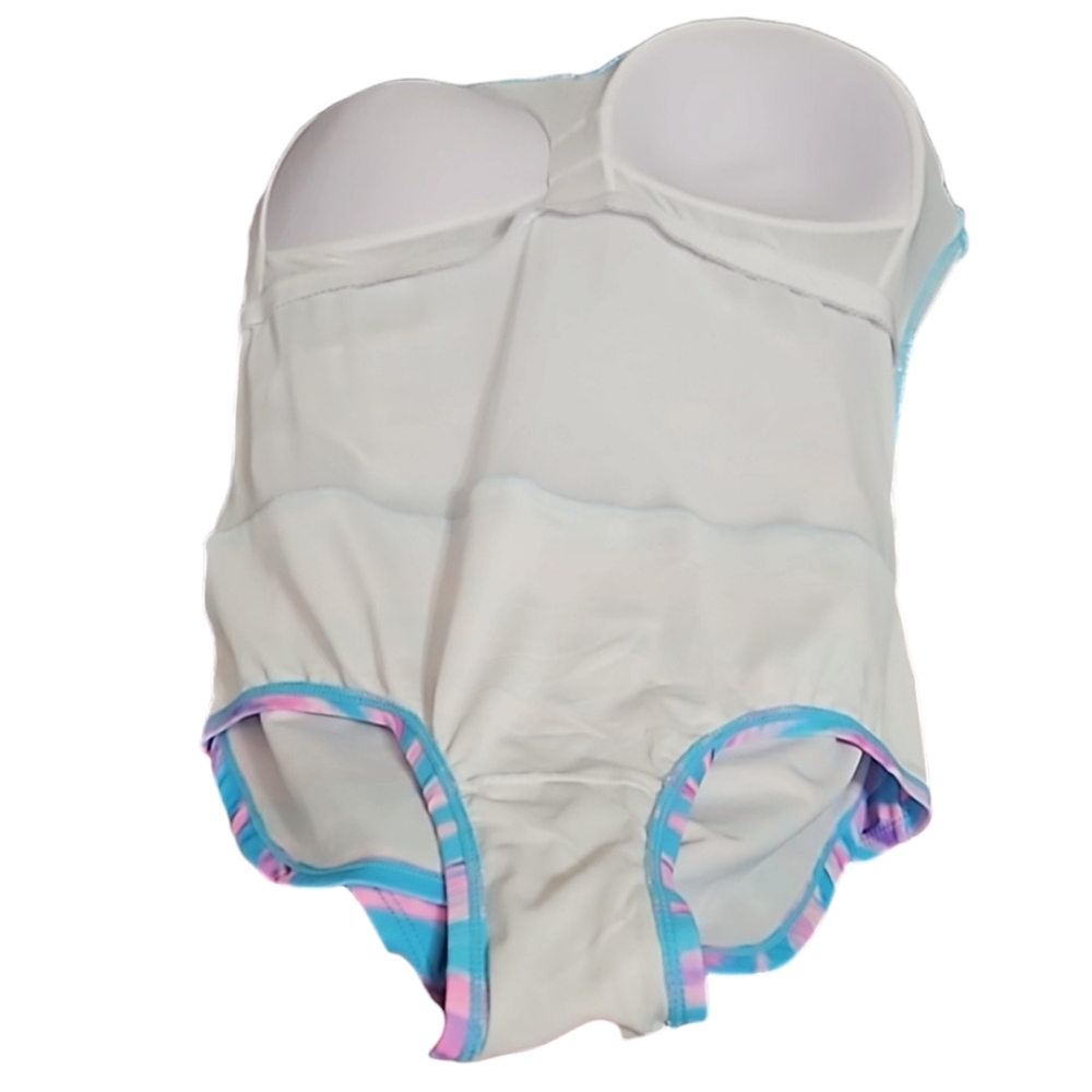 meet.curve Pink and Blue Striped One-Piece Swimsuit with a Sarong Front … - Picture 9 of 15